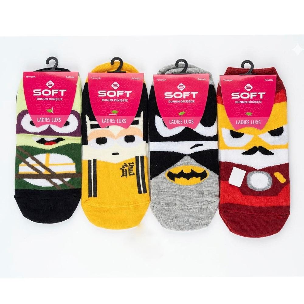Soft Ladıes Lux 5522 Bayan Penye Dikişsiz Kokulu Patik Çorap