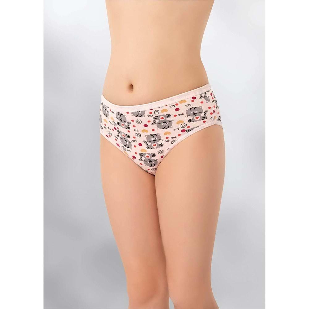 Kota 3402 Kız Çocuk Baskılı Bikini Külot - Karışık Renk - 3-4 YAŞ