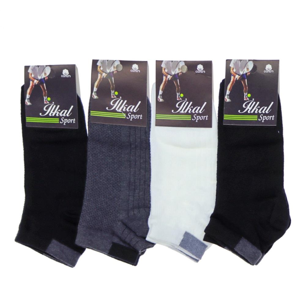 İlkal 7127 Erkek Cotton Likralı Desenli Mevsimlik Patik Çorap