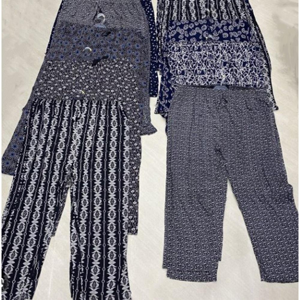 Avatar 25998 Bayan Jumbo Battal Desenli Turlu Viskon Geniş Paça Cepli Tek Alt 3XL-6XL (4 Lü)
