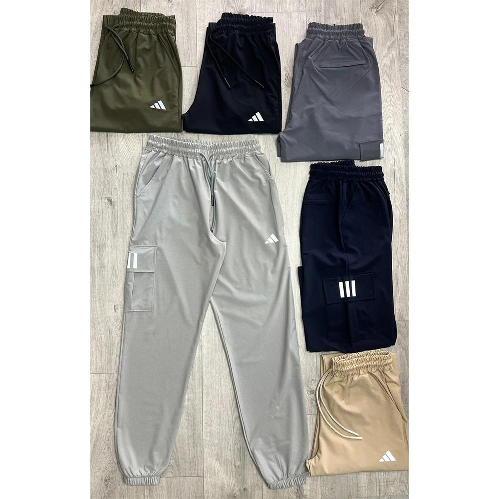 Aras Erkek Adidas Baskılı Spor Likra Körüklü Kargo Cepli Eşofman Alt S-2XL (5 Li)