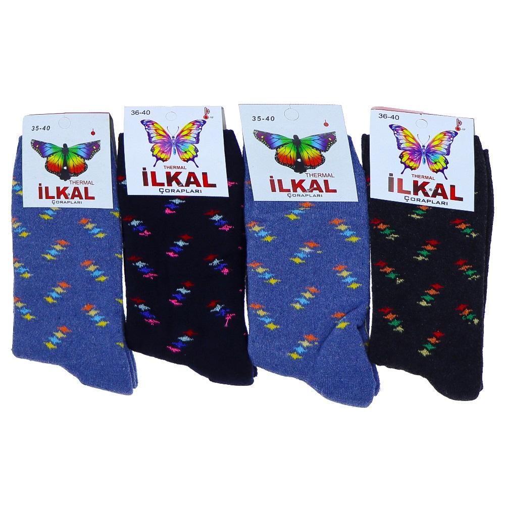 İlkal 7110 Bayan Havlu Desenli Soket Çorap