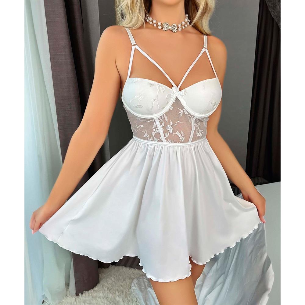 Lily Bianca 444 Bayan Saten Fantazi Gecelik