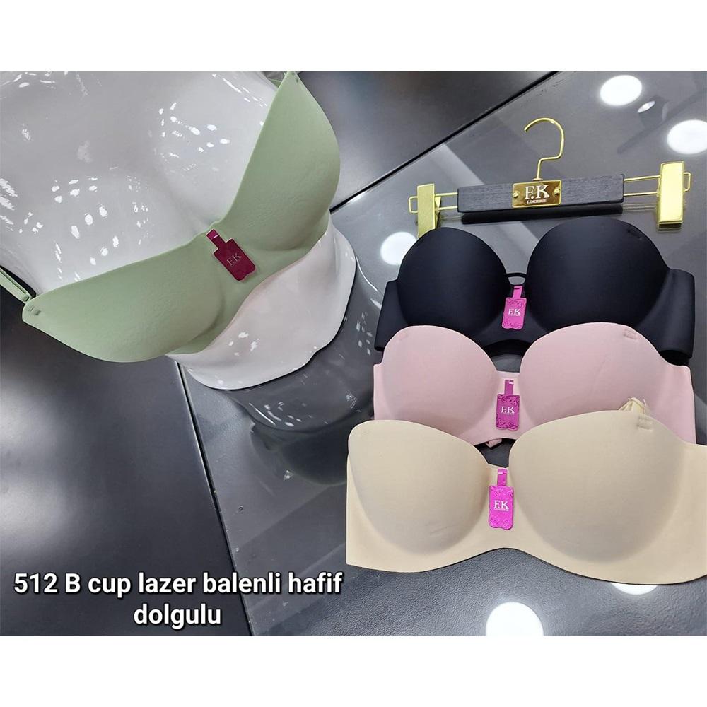 F.K 512 Bayan Lazer Kesim Dolgusuz Balenli Sütyen 75-90