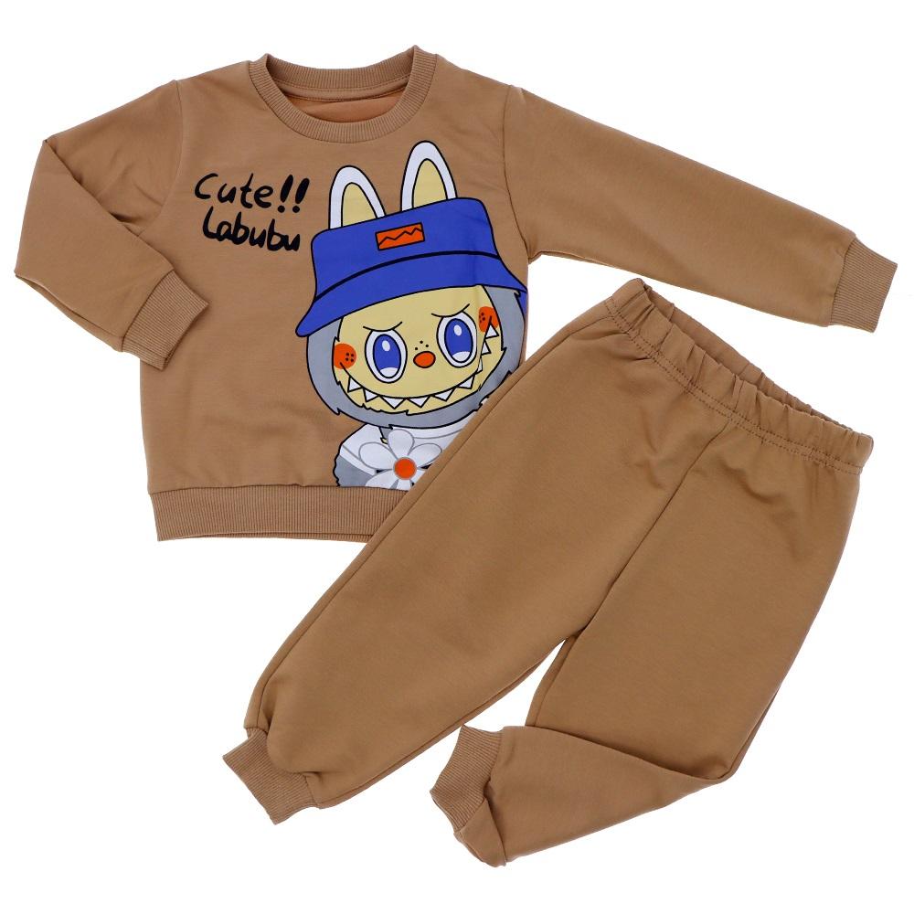 Bıcır Kids 6001 Erkek Çocuk 2 İp Labubu Baskılı Takım 1-4 Yaş