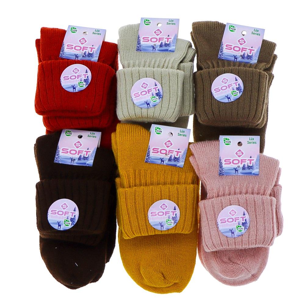 Soft 3651 Bayan Havlu Kışlık Yün Lüx Kutulu Bot Patık Çorap