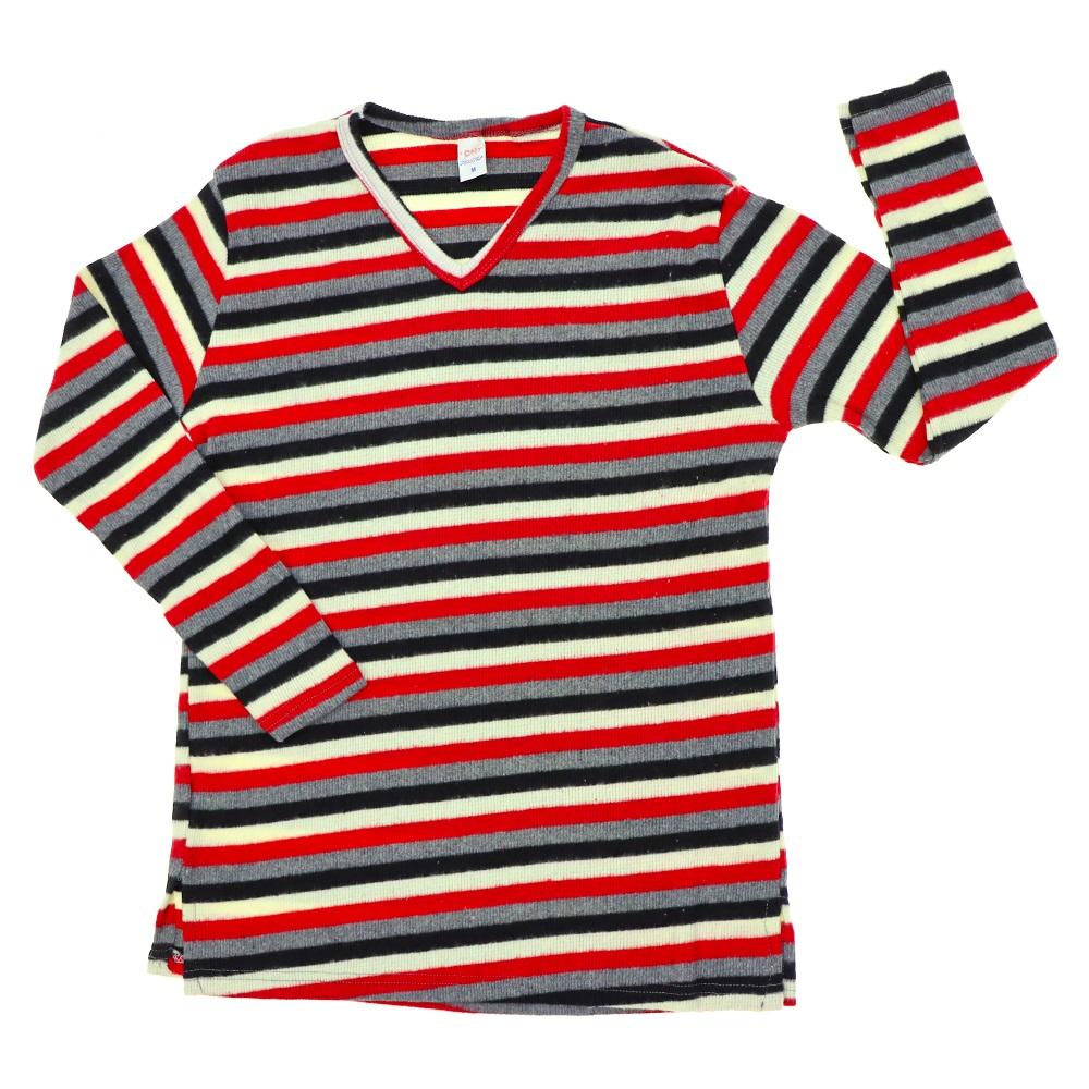 Bayan Kalın Çizgili V Yaka Raporlu Anne Badisi M-2XL