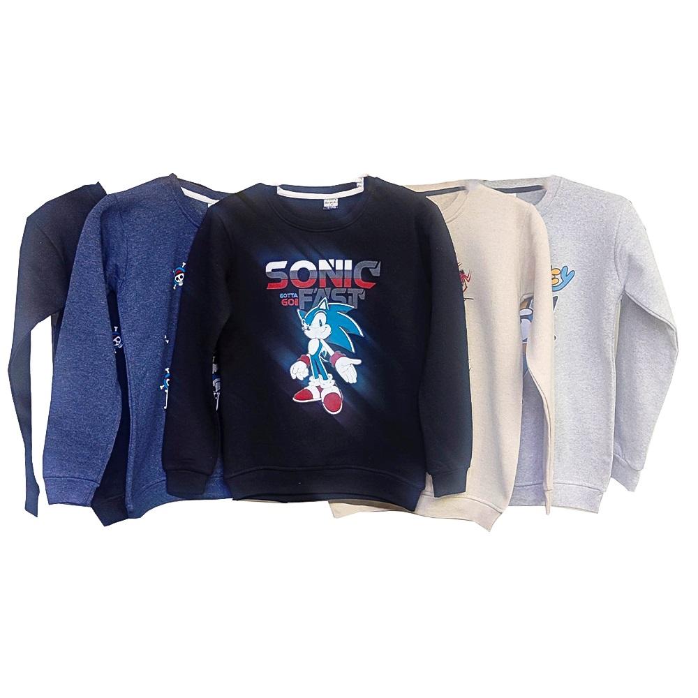 Kardeşler Lıfe Erkek Çocuk 2 İp Sonıc Baskılı Sweat 3-7 Yaş