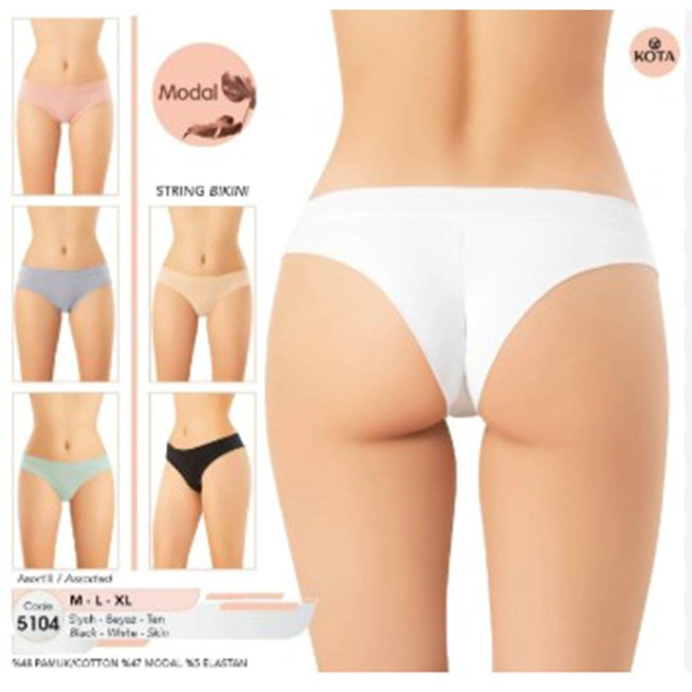 Kota 5104 Bayan Modal Biye Detaylı Strıng Bikini Külot