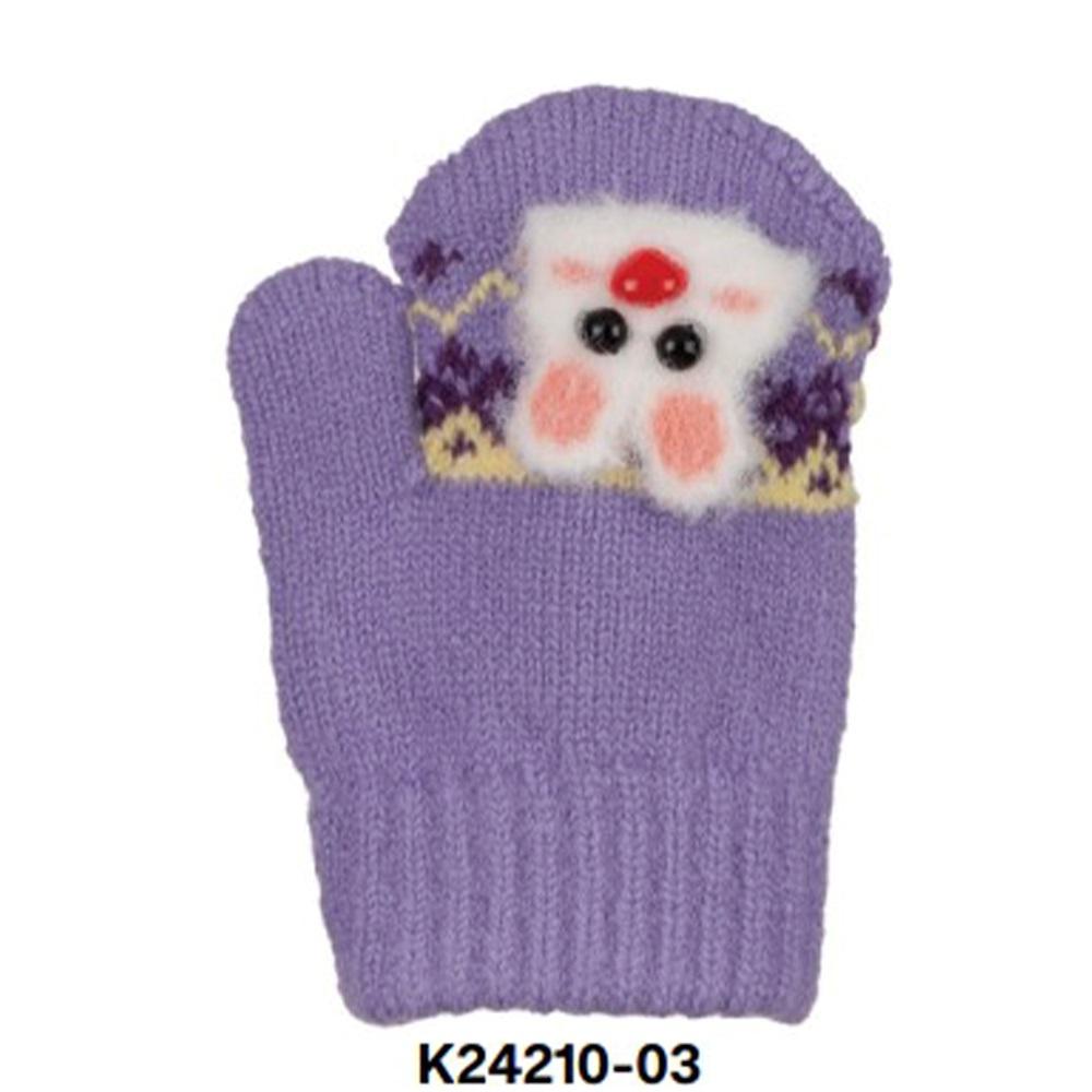 Kitti K24210-03 Kız Çocuk Kabartma Oyuncaklı Örme Eldiven 1-3 Yaş
