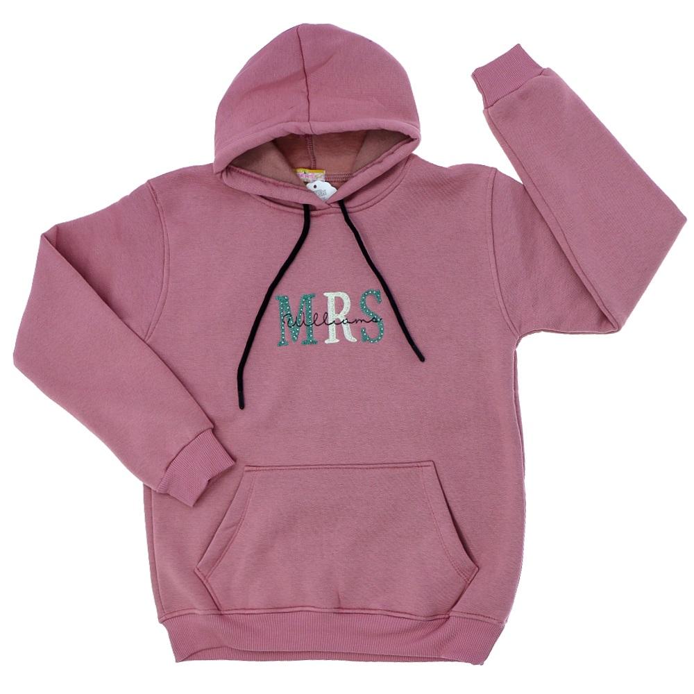 Papatyam Kids 10917 Kız Çocuk 3 İp Mrs Boncuklu Nakışlı Kapşonlu Sweat 9-12 Yaş