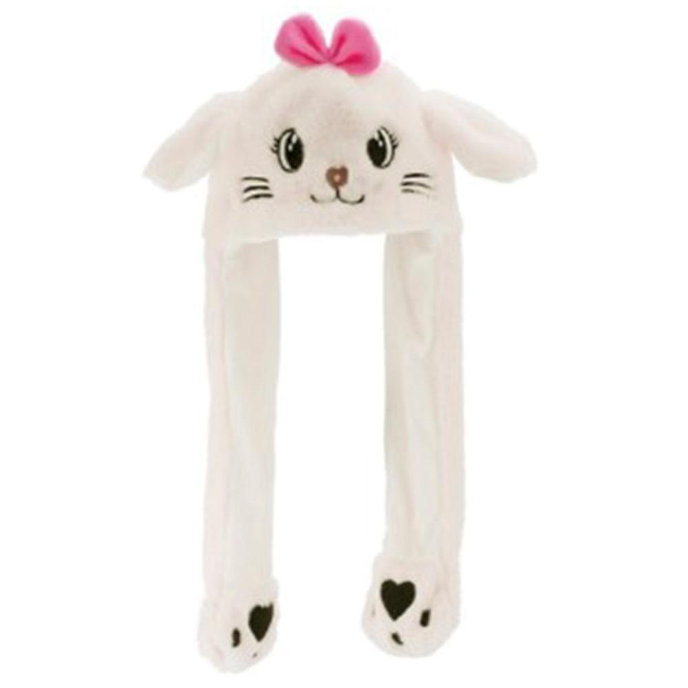 Kitti K25465-06-008 Kız Çocuk Peluş Kulaklı Hareketli Şapka 5-8 Yaş