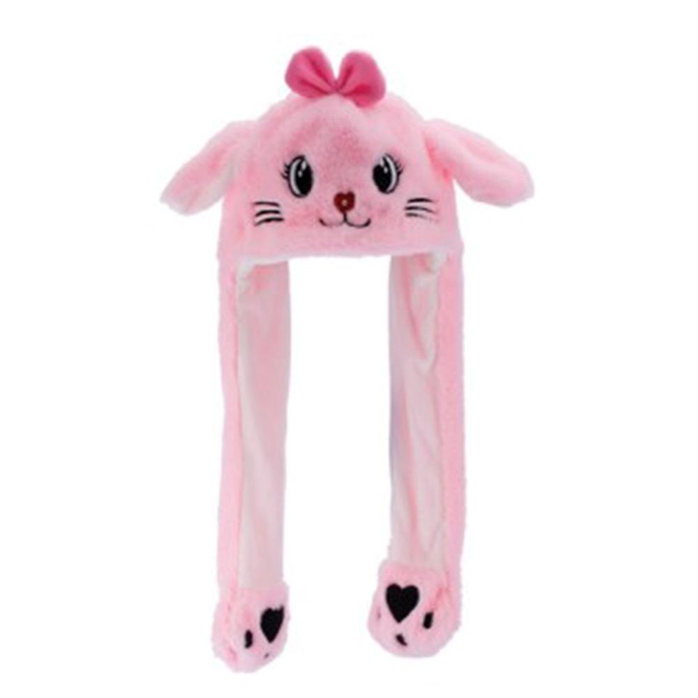 Kitti K25465-05-060 Kız Çocuk Peluş Kulaklı Hareketli Şapka 5-8 Yaş
