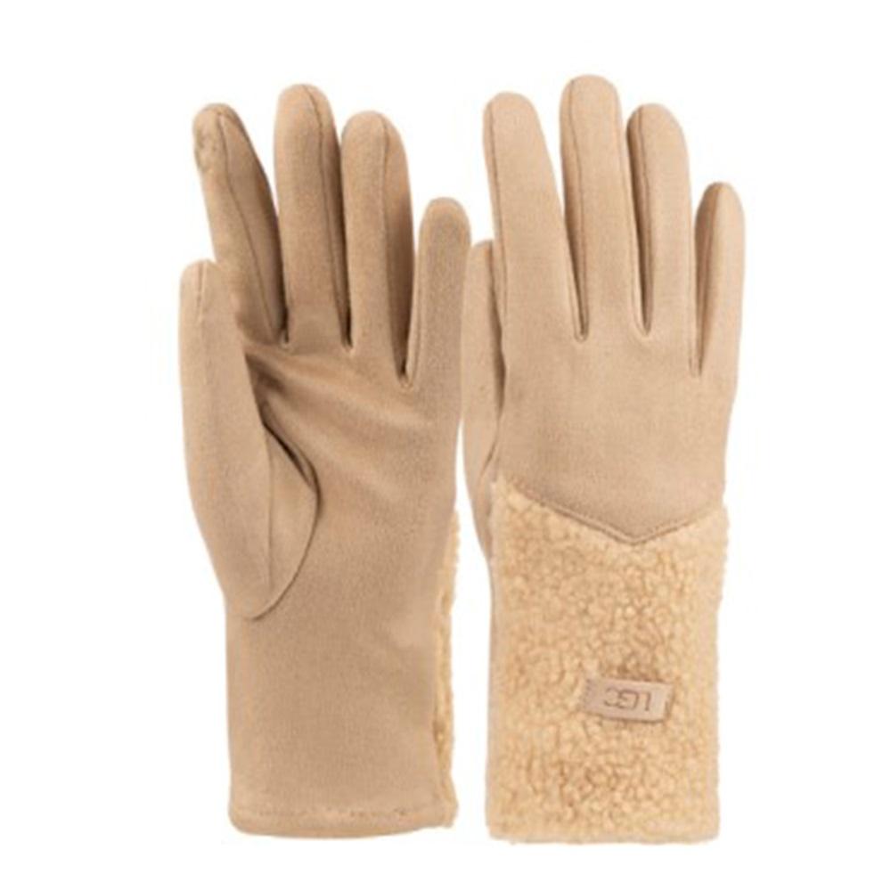 Suyutti K25600-06 Bayan Süet Bileği Kürklü Şerpa Eldiven