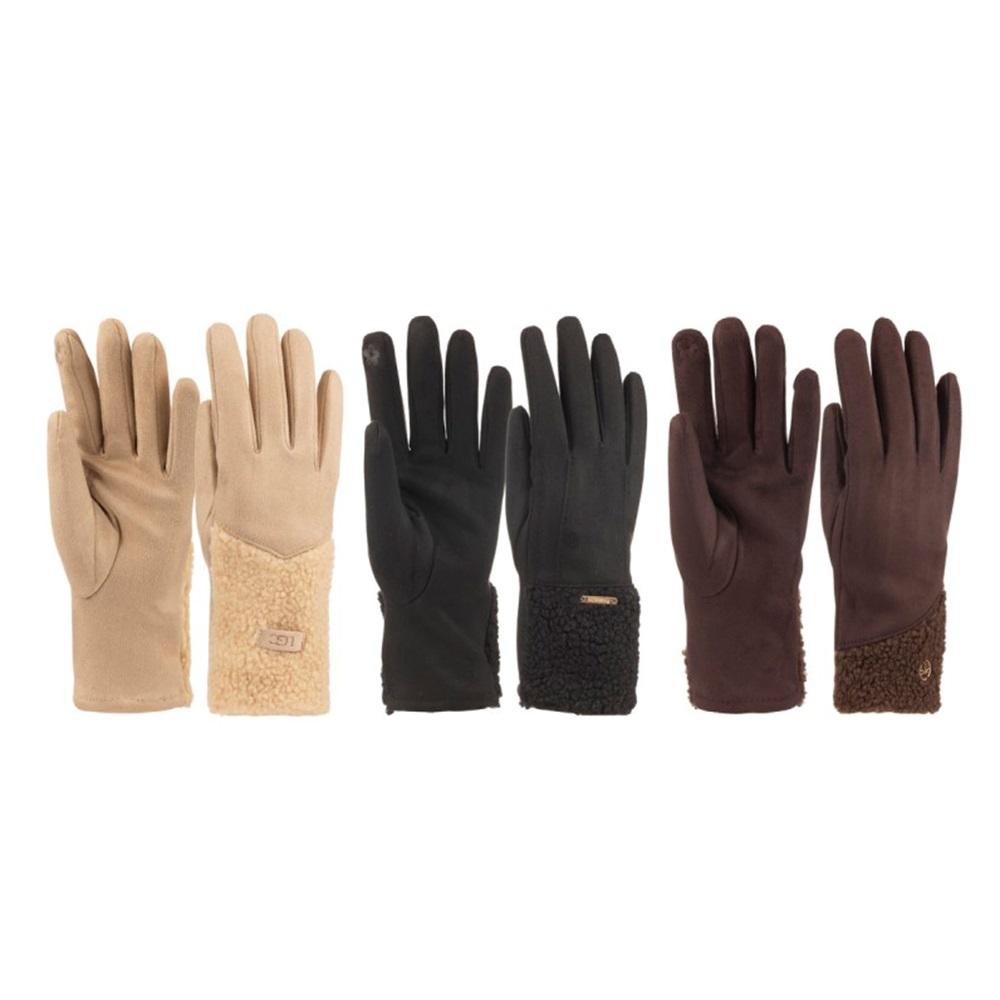 Suyutti K25600-06 Bayan Süet Bileği Kürklü Şerpa Eldiven