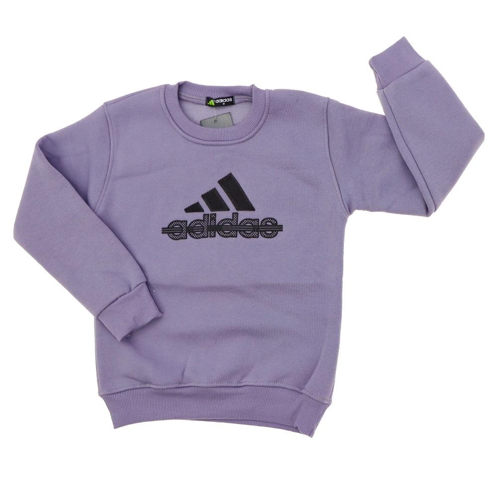 Adidas 10926 Erkek Çocuk 3 İp Enjeksiyon Adidas Baskılı Sıfır Yaka Sweat 9-12 Yaş