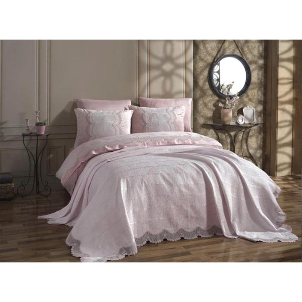 Kasso Home Krc0539 İnci Çift Kişilik 6 Parça Pike Takım Seti 240 X 250 CM