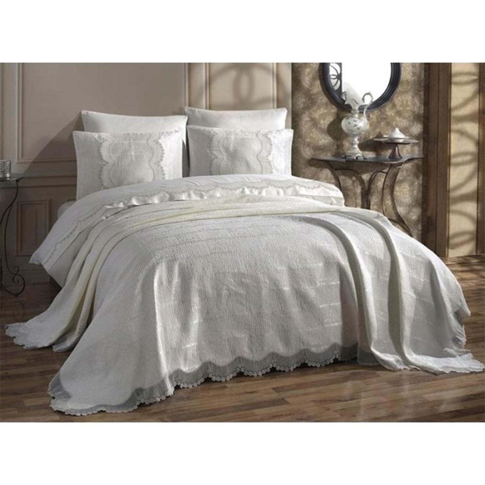 Kasso Home Krc0539 İnci Çift Kişilik 6 Parça Pike Takım Seti 240 X 250 CM