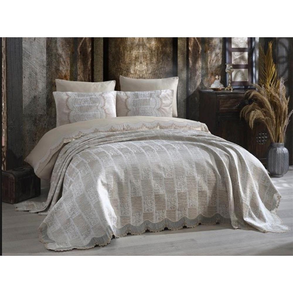 Kasso Home Krc0539 İnci Çift Kişilik 6 Parça Pike Takım Seti 240 X 250 CM