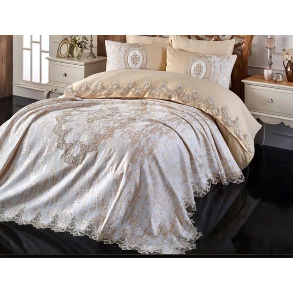 Kasso Home Krc1293 Safir Çift Kişilik 6 Parça Pike Takım Seti 245X 255 CM