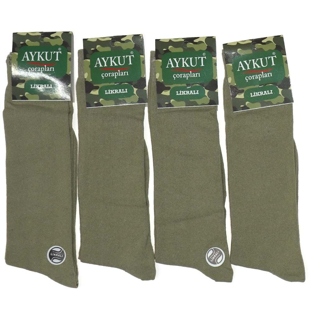 Aykut Erkek Likralı Mevsimlik Asker Çorabı