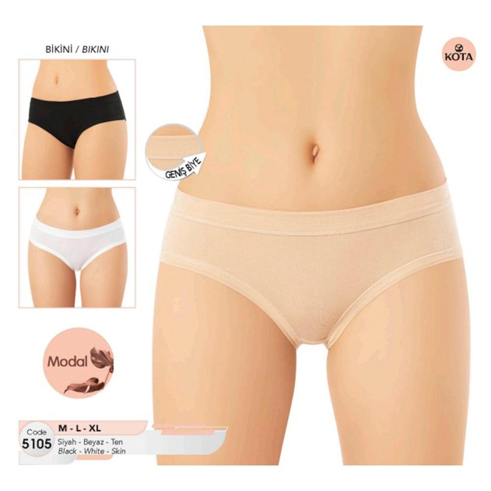 Kota 5105 Bayan Geniş Biye Detaylı Bikini Külot