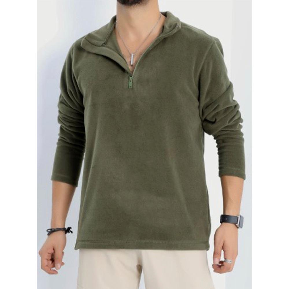 Srt P 4877 Erkek Polar Yarım Fermuarlı Nakışlı Yakalı Sweat S-2XL