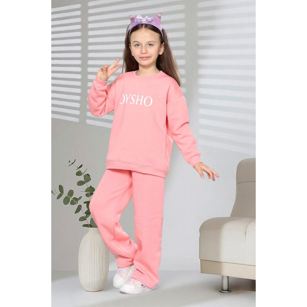 Tospik 40013 Kız Çocuk 3 ip Oysho Baskılı Sıfır Yaka Takım 3-10 Yaş