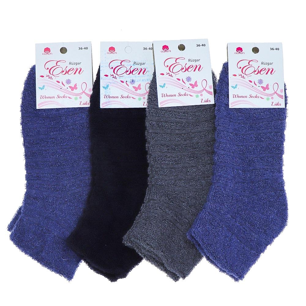 Esen 1643 Bayan Likralı Ters Havlu Patik Çorap