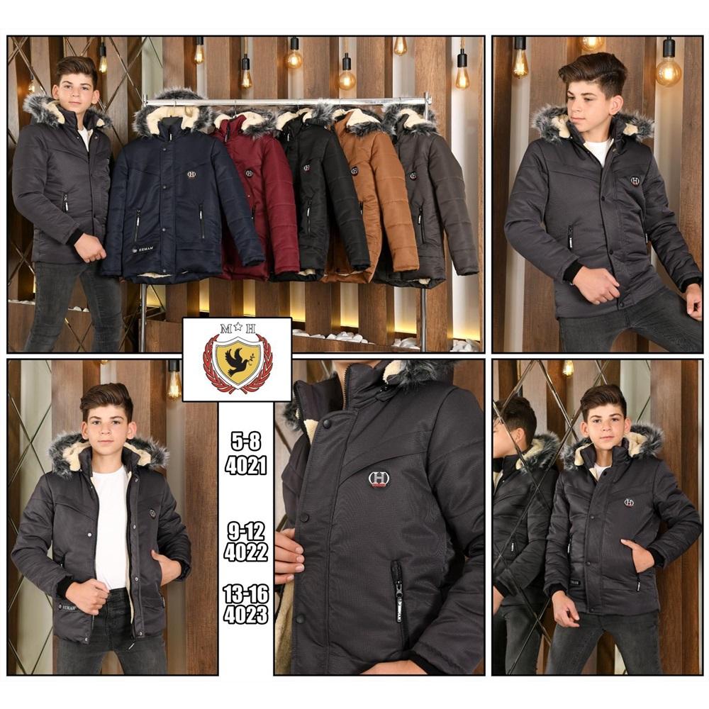 Hemam 4022 Erkek Çocuk Keten Kapşonlu Mont 9-12 Yaş
