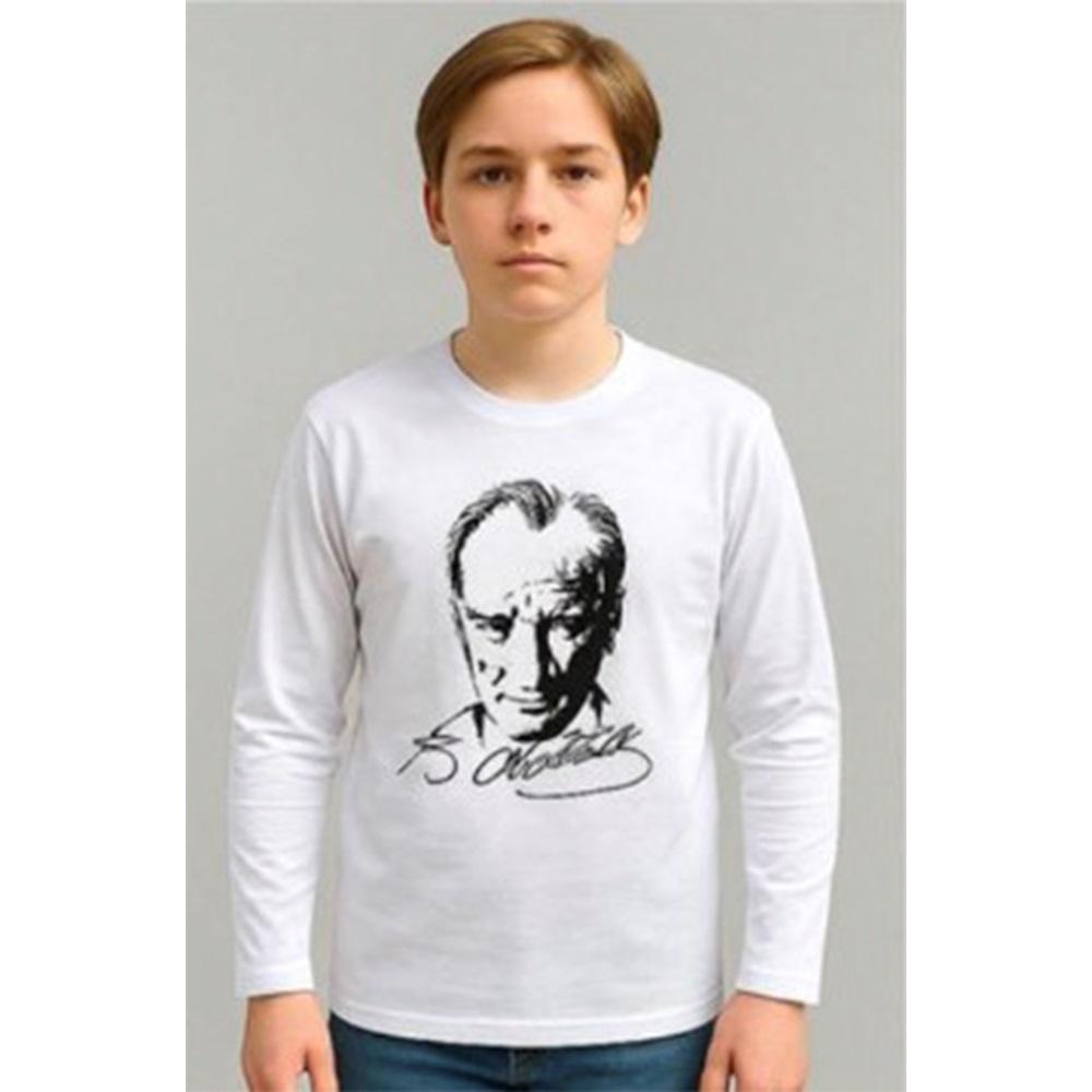 Meleğim Life 20252028 Çocuk Penye K.atatürk Baskılı Uzun Kol Sıfır Yaka Badı 5-8 Yaş