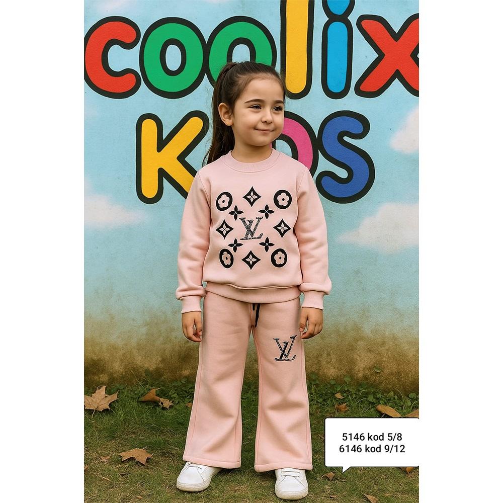 Coolix 5146 Kız Çocuk 3 İp Çicek Baskılı 2 li Takım 5-8 Yaş