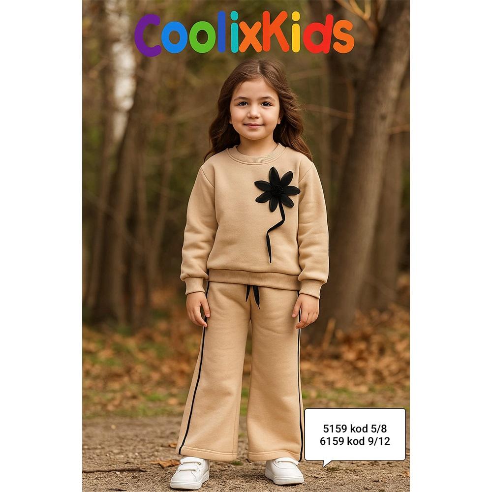 Coolix 5159 Kız Çocuk 3 İp Çicek Nakışlı 2 li Takım 5-8 Yaş