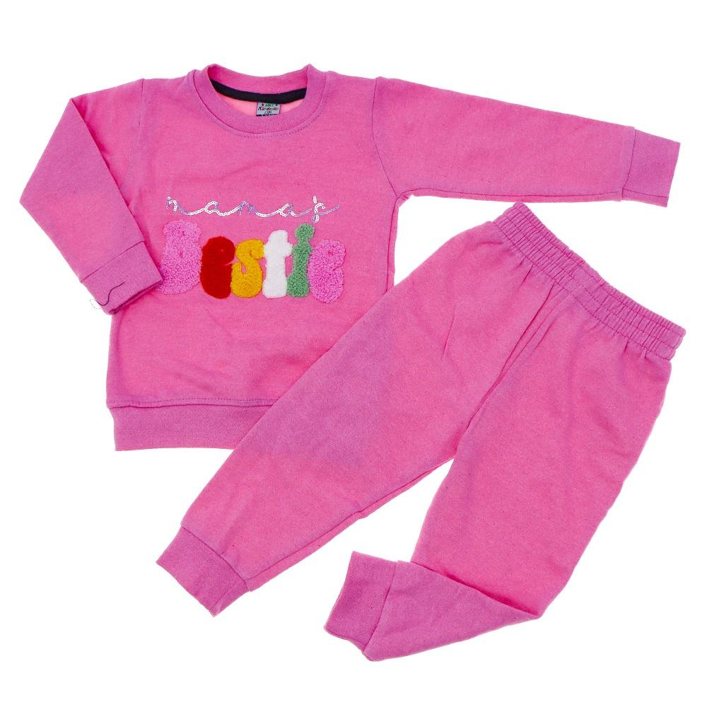 Kardeşler Lıfe Kız Çocuk 2 İp Nakışlı Sıfır Yaka 2 Li Takım 3-7 Yaş