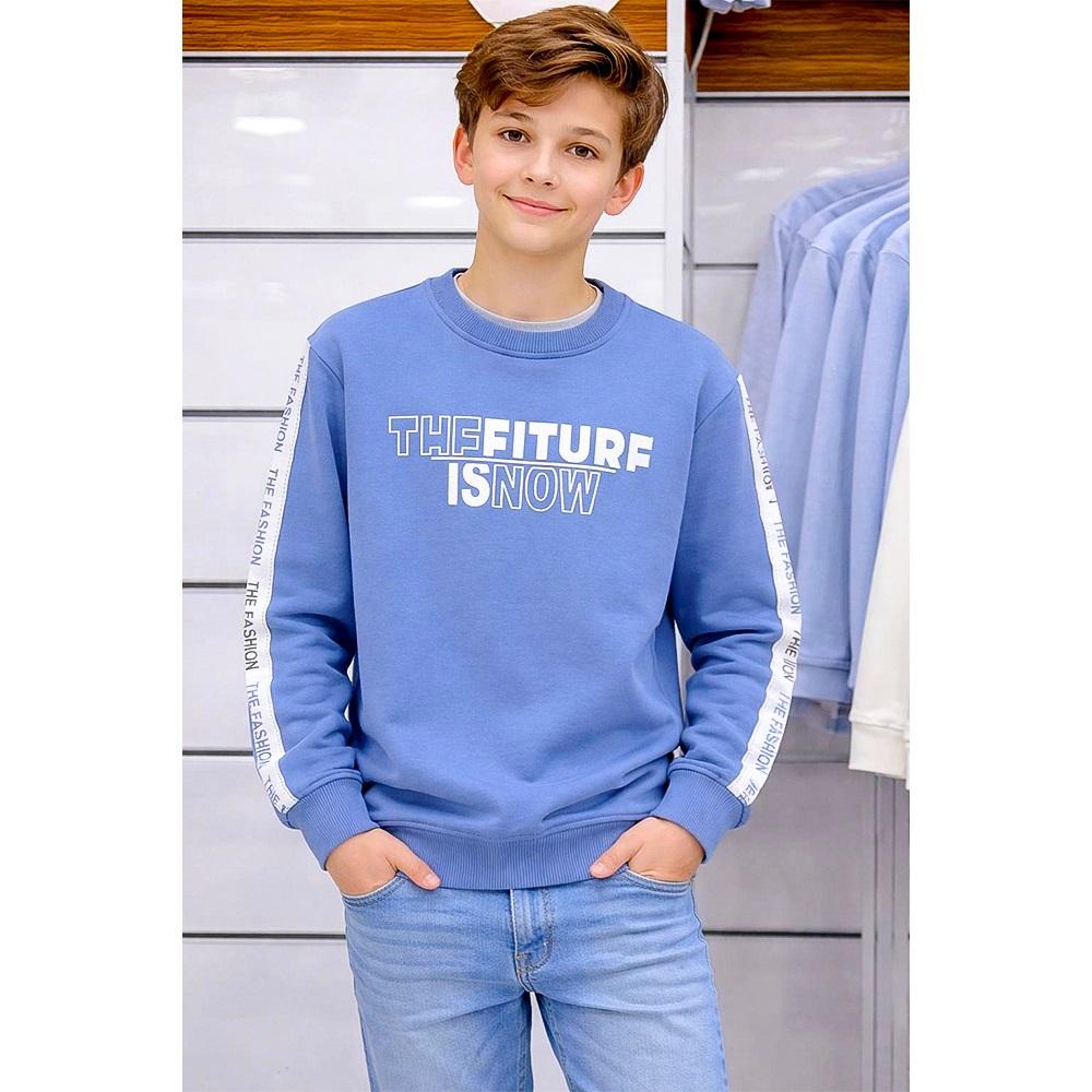 Furkan Kıds 3038 Erkek Çocuk Penye Mevsimlik İsnow Baskılı Sweat 5-8 Yaş