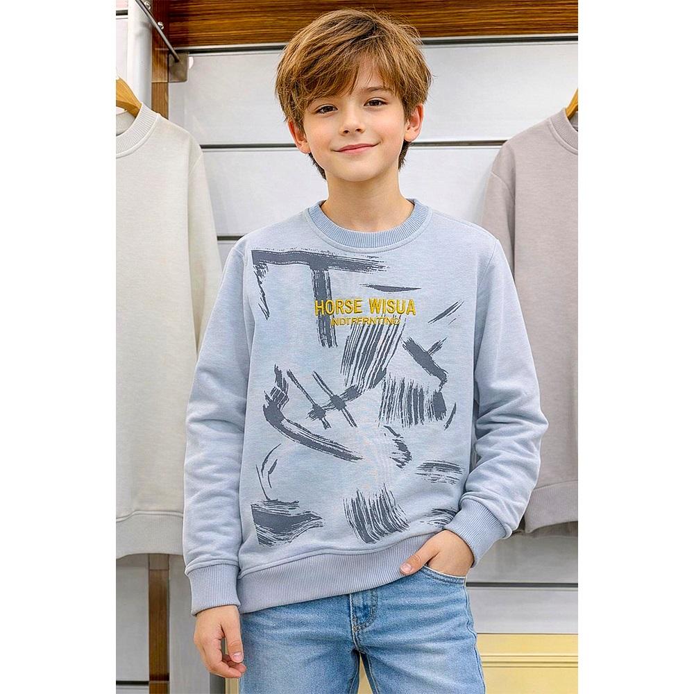 Furkan Kıds 3038 Erkek Çocuk Penye Mevsimlik Horse Wısua Nakışlı Sweat 5-8 Yaş