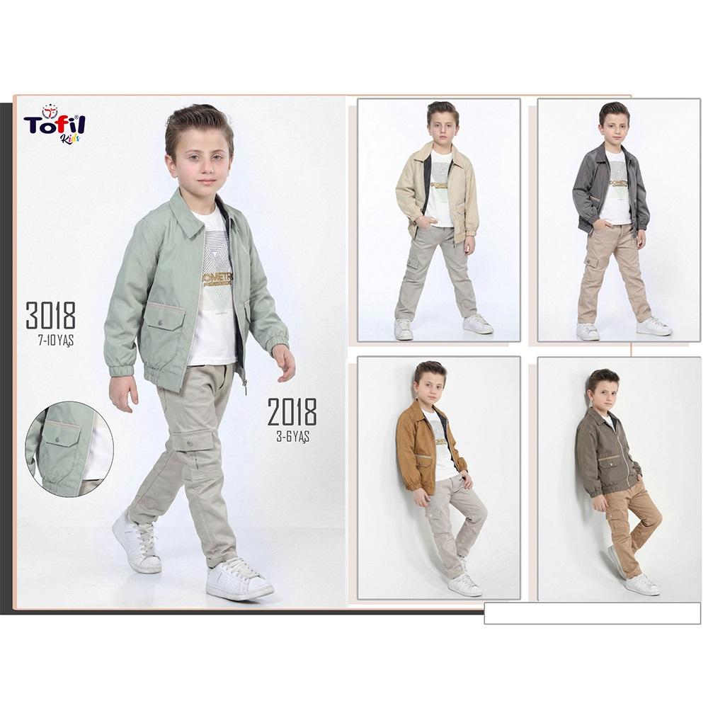Tofil Kids 3018 Erkek Çocuk Mamory Kumaş Fermuarlı Kot Pantoln 3 Lü Takım 7-10 Yaş - 40982-Karışık Renk -7-10 YAŞ
