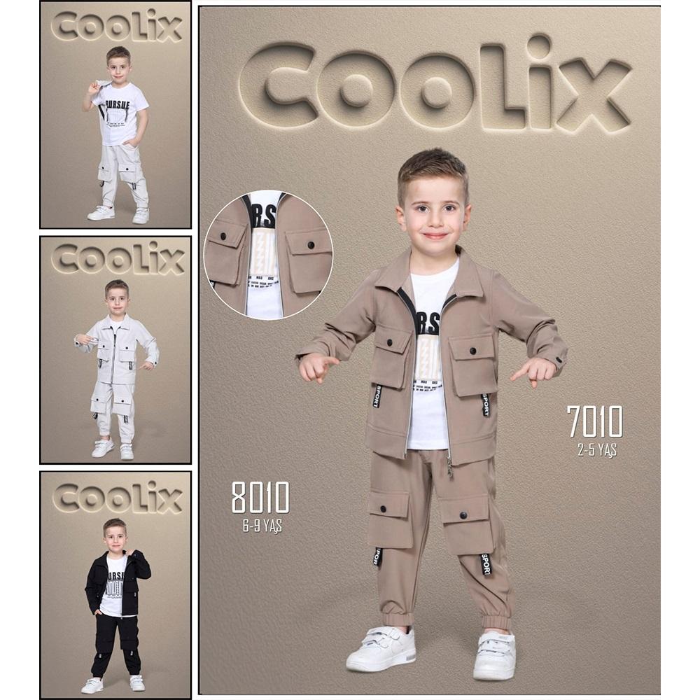 Coolix 7010 Erkek Çocuk Torba Cepli Jogger 3 lü Takım 2-5 Yaş