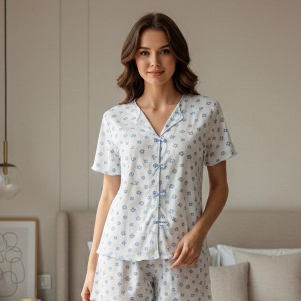 Sude P601-893 Bayan Alaçatı Gömlek Uzun Kol Pijama Takımı M-2XL - Karışık Renk - M-L-XL-2XL