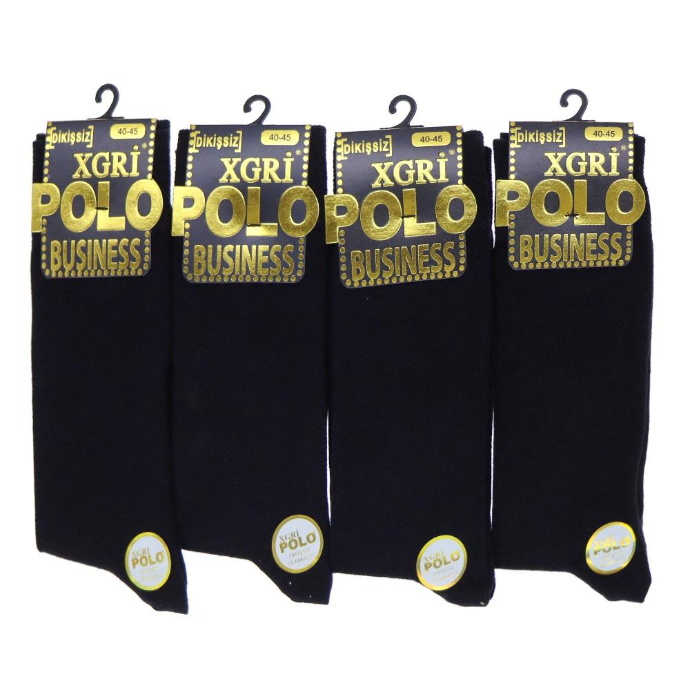 XGri Polo E-26 Erkek 200 İğne Dikisşiz Likralı Kutulu Soket Çorap