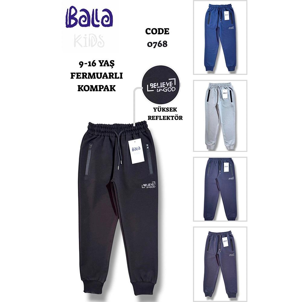 Bala 0768 Erkek Çocuk Kompak Penye Belıeve Baskılı Ribana Paça Eşofman Alt 9-12 Yaş