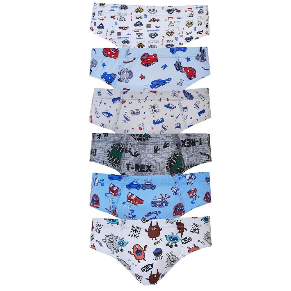 Tutku 0255 Erkek Çocuk Elastan Empirme Slip - Karışık Renk - 5