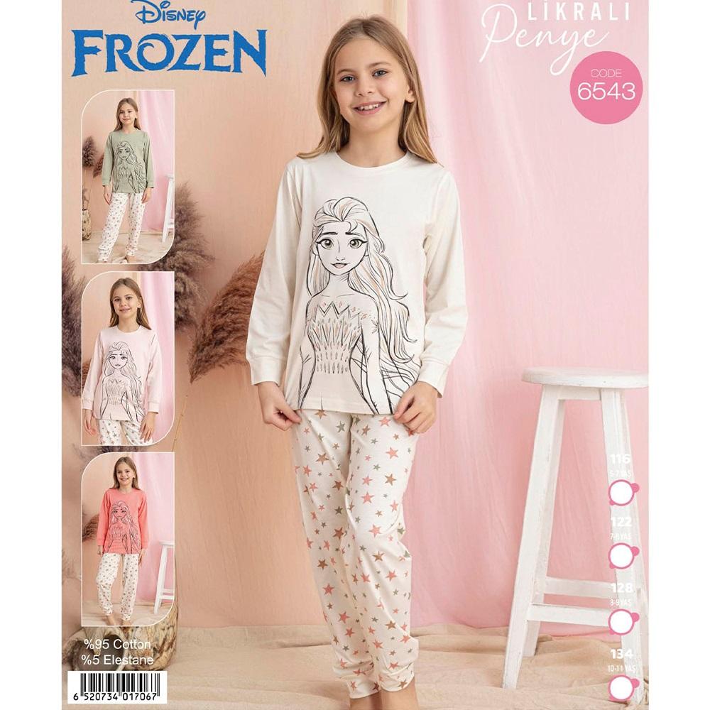 Frozen 6543 Kız Çocuk Penye Likralı Frozen Baskılı Pijama Takımı 7-11 Yaş - Karışık Renk - 7-11 YAŞ