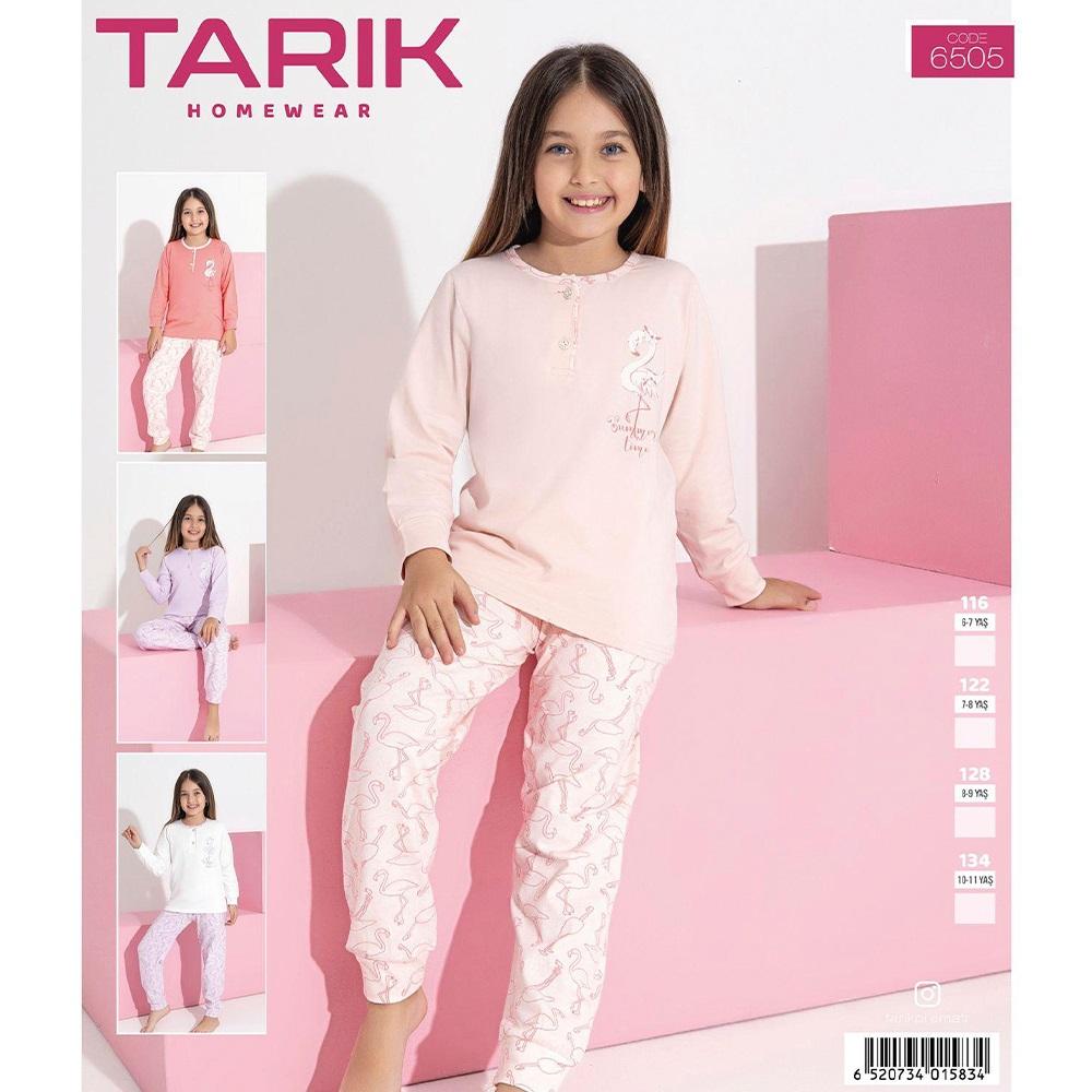 Tarık 6505 Kız Çocuk Penye Likralı Kuğu Baskılı Pijama Takımı 7-11 Yaş - Karışık Renk - 7-11 YAŞ