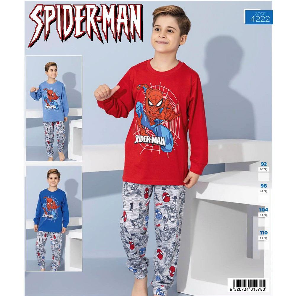 Spıderman 4222 Erkek Çocuk Penye Likralı Spıderman Baskılı Pijama Takımı 3-6 Yaş - Karışık Renk - 3-6 YAŞ