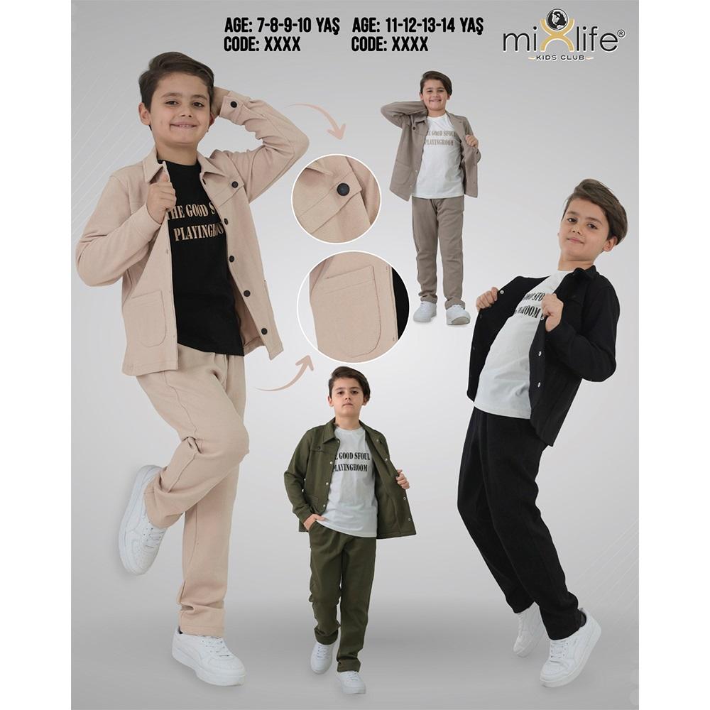 Mix Life 7422 Erkek Çocuk Gabardin Xıg Baskılı 2 Li Takım 11-14 Yaş - Karışık Renk - 11-14 YAŞ