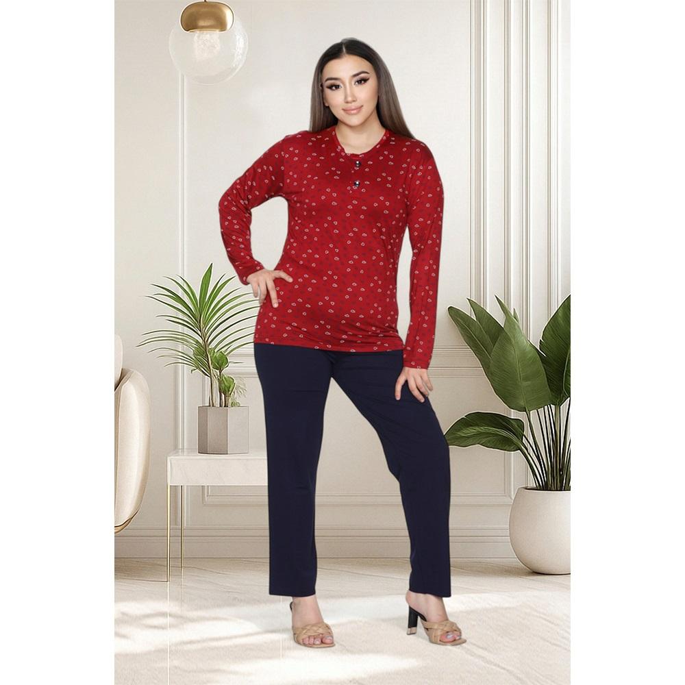 Elit Lıfe 118 Bayan Penye Desenli Pijama Takımı S-XL - Karışık Renk - S-M-L-XL