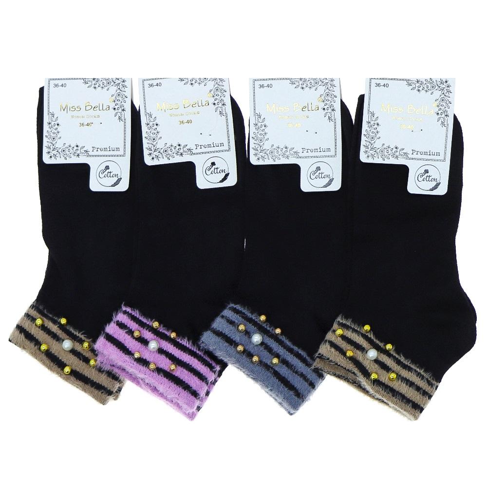 Miss Bella 3697 Bayan Penye Yumoş İncili Patik Çorap