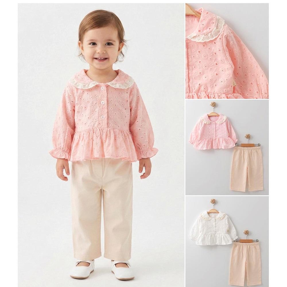 Tufitto 1771 Kız Çocuk Güpürlü Fırfırlı 2 Li Takım 1-3 Yaş - Karışık Renk - 1-3 YAŞ