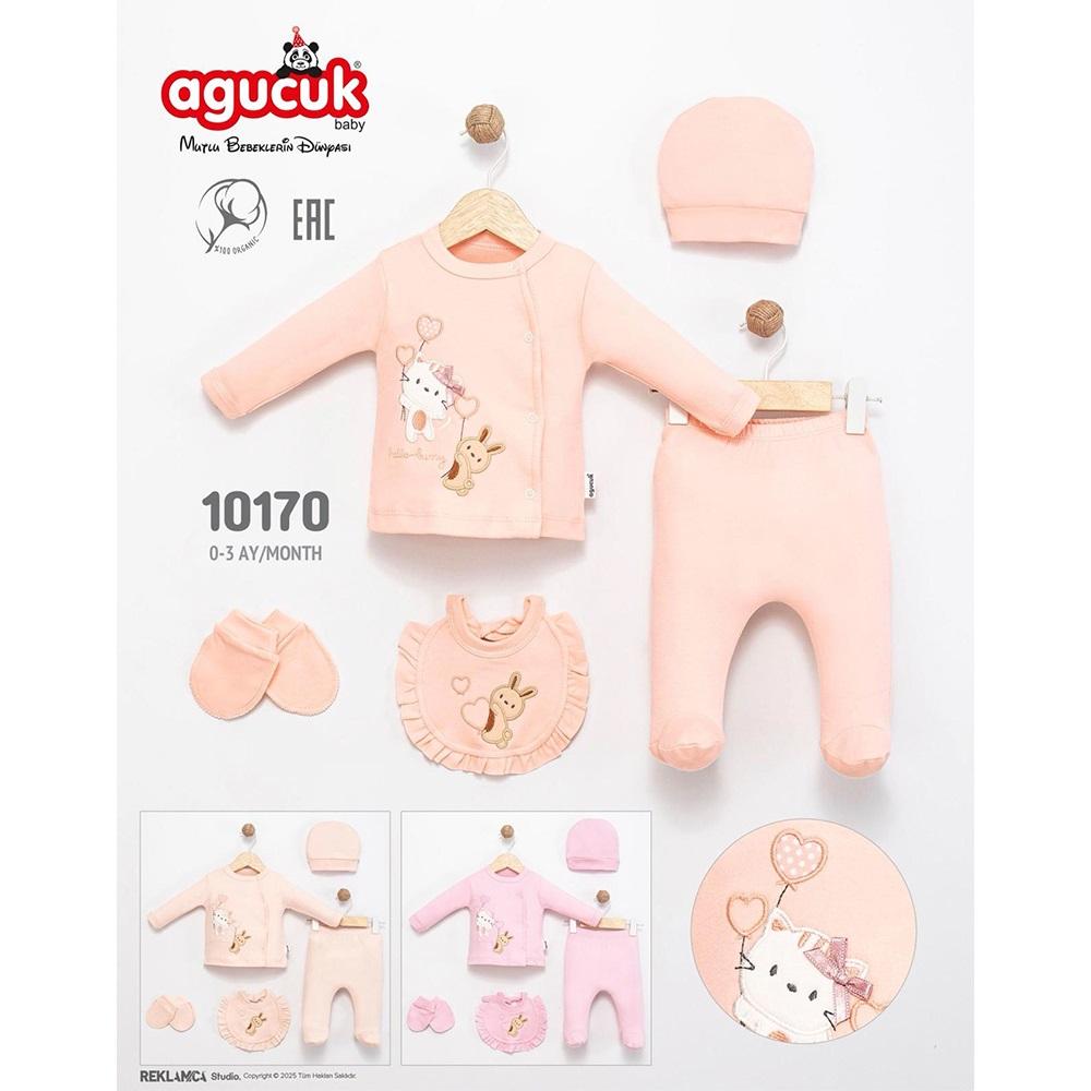 Agucuk Baby 10170 Kız Bebe Patikli Şapkalı Takım 0-3 Ay - 41571-Karışık Renk -0-3 AY